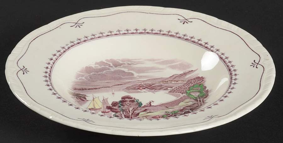 Early American Scenes Mulberry (Multicolor) Rim Soup Bowl by Booths-1