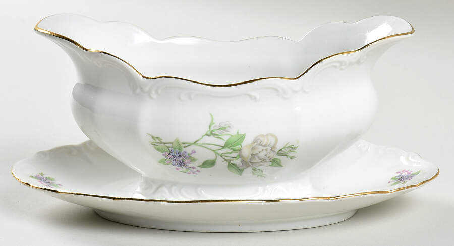 BOH115 Gravy Boat with Attached Underplate by Bohemia Ceramic Works-1