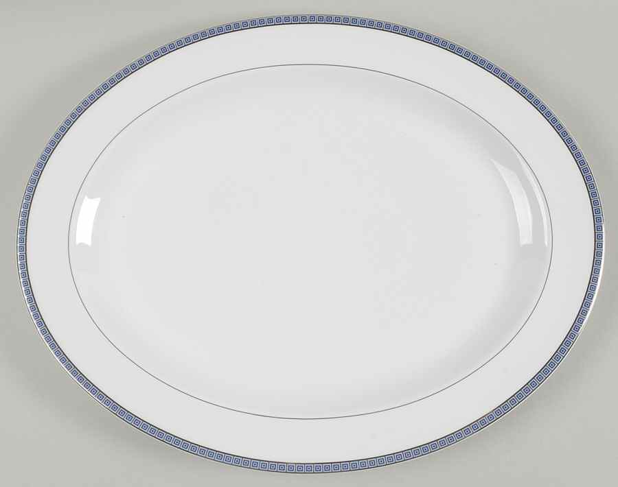 Athena Platinum Navy 15" Oval Serving Platter by Bernardaud-1