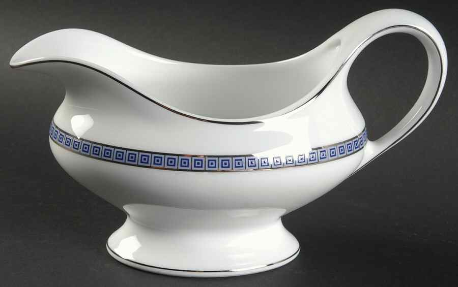 Athena Platinum Navy Gravy Boat by Bernardaud-1