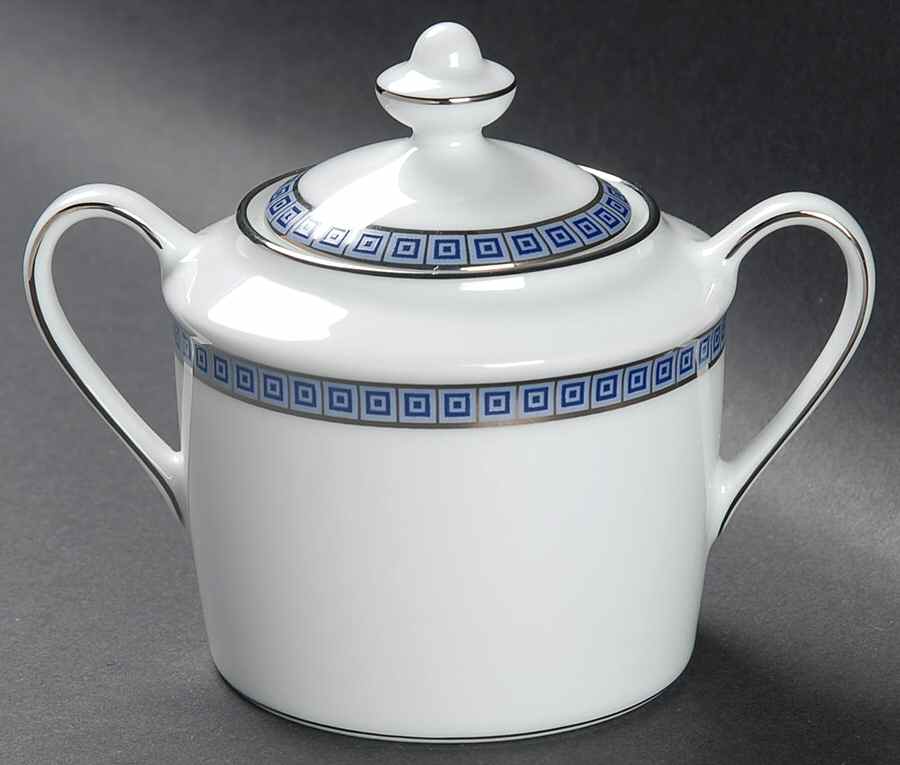 Athena Platinum Navy Sugar Bowl & Lid by Bernardaud-1