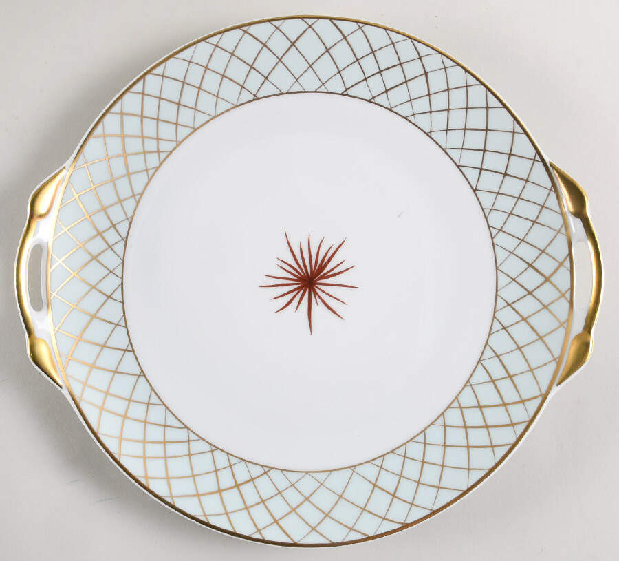 Etoile Celedon Handled Cake Plate by Bernardaud-1