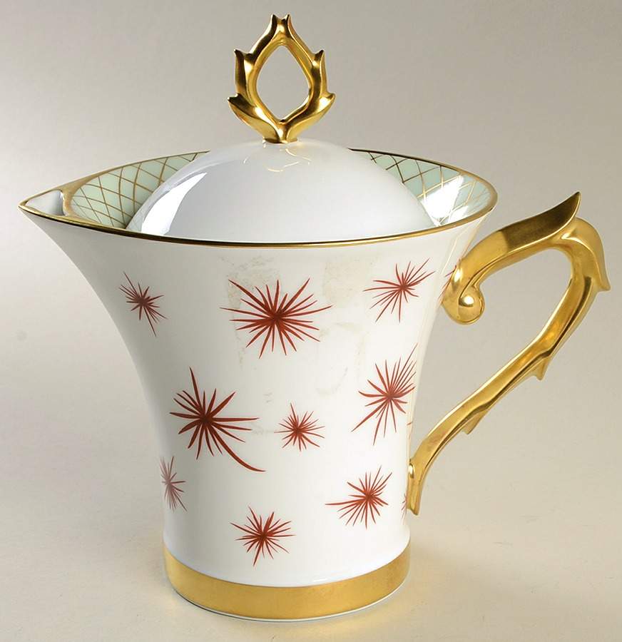 Etoile Celedon Tea/Coffee Pot & Lid by Bernardaud-1