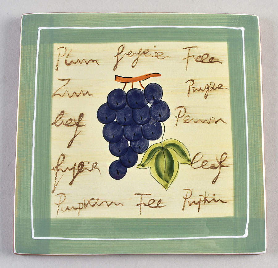 Fruit Writing Square Trivet by Baum Brothers-1