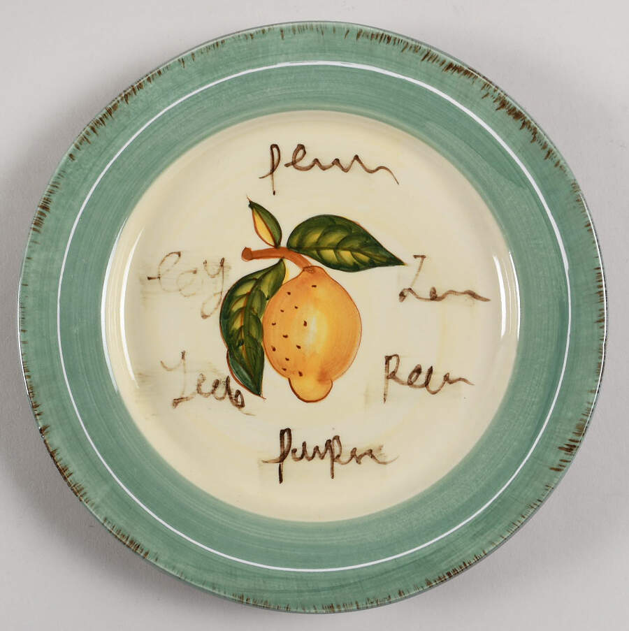 Fruit Writing Salad Plate by Baum Brothers-1