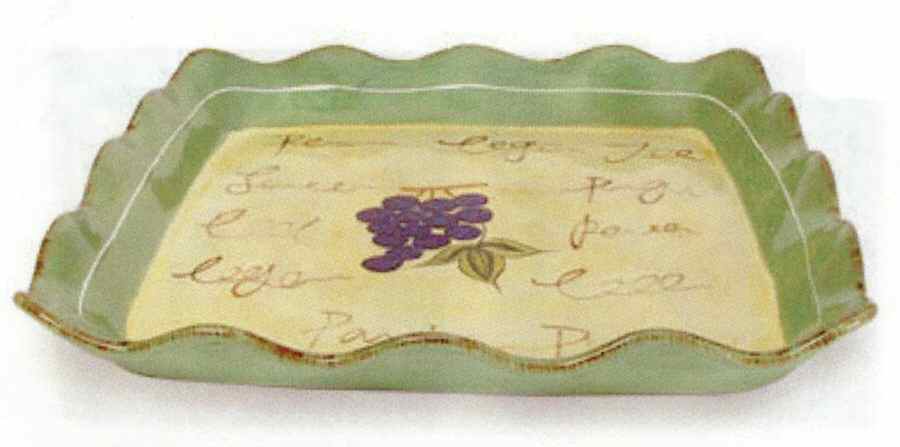 Fruit Writing 14" Square Platter by Baum Brothers-1