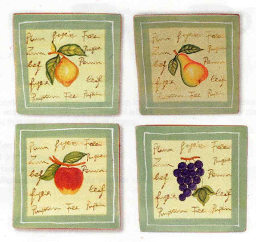 Fruit Writing Square Salad Plate by Baum Brothers-1