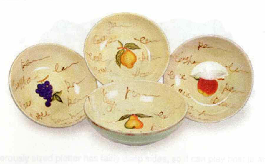 Fruit Writing 8" Individual Pasta Bowl by Baum Brothers-1