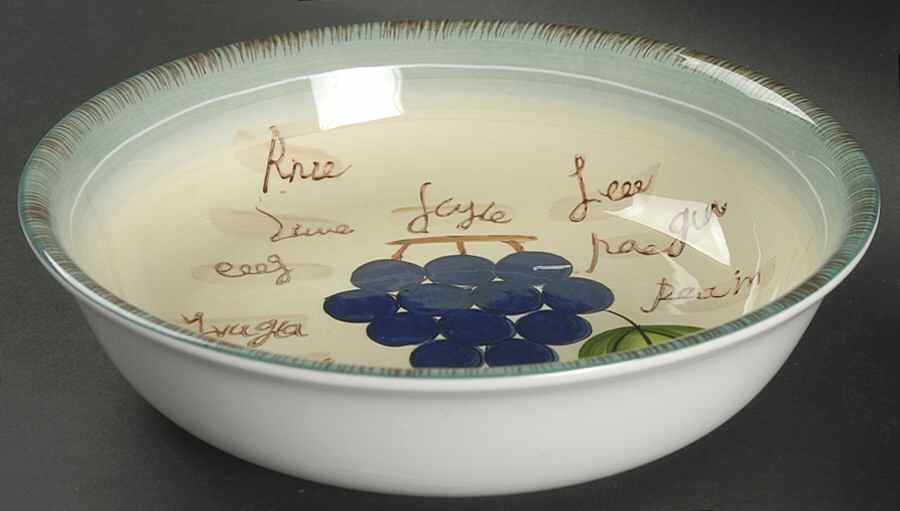 Fruit Writing Soup/Cereal Bowl by Baum Brothers-1