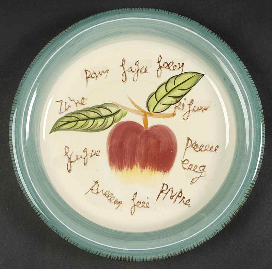 Fruit Writing Dinner Plate by Baum Brothers-1