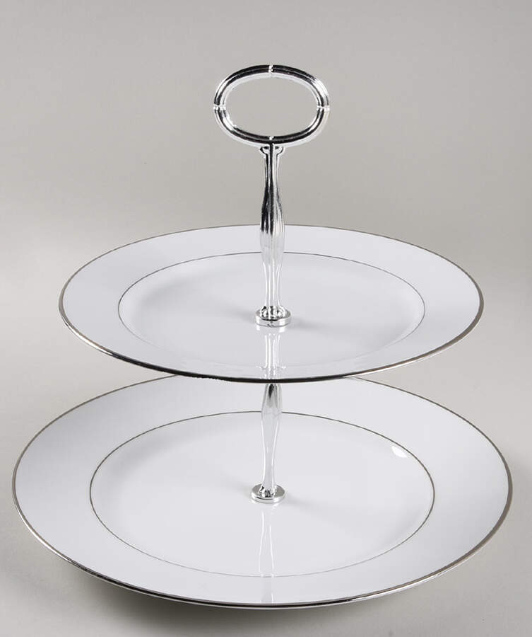 Cristal 6 5/8"-10"  2 Tiered Serving Tray (Dp, Sp) HC by Bernardaud-1