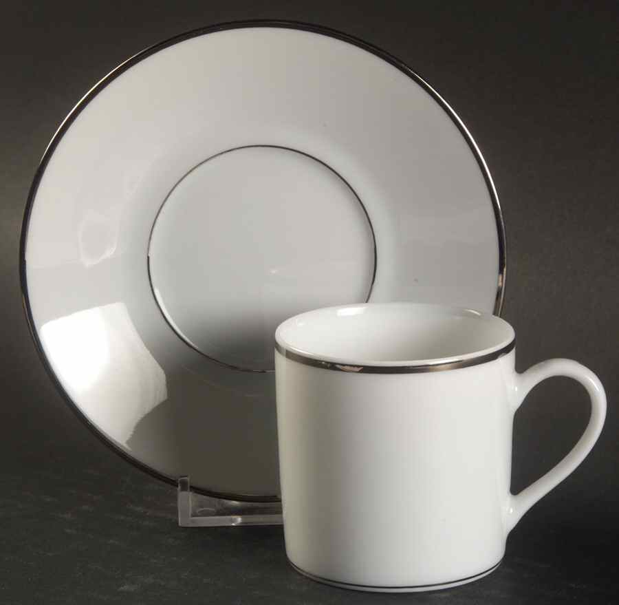 Cristal Flat Demitasse Cup & Saucer Set by Bernardaud-1