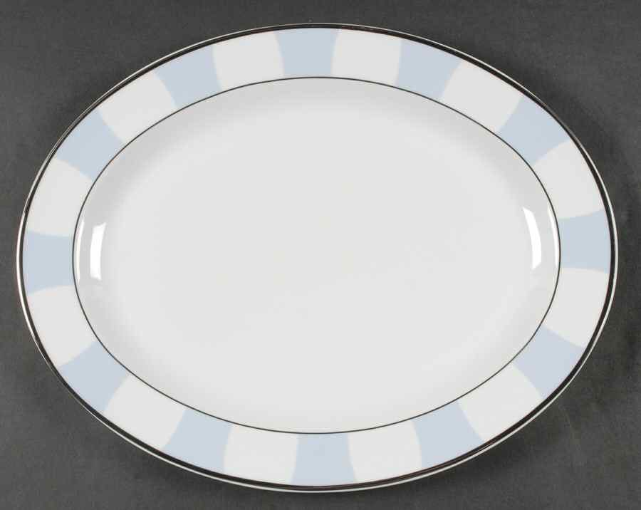 Galerie Royale Wallis Blue 15" Oval Serving Platter by Bernardaud-1