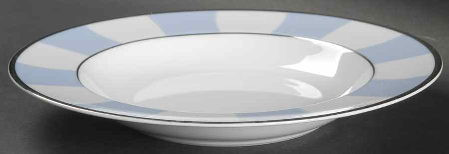 Galerie Royale Wallis Blue Large Rim Soup Bowl by Bernardaud-1
