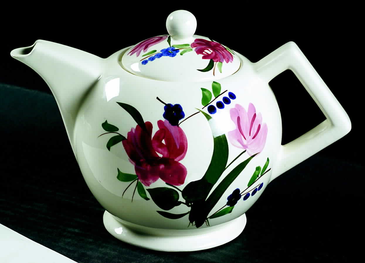 Bluebell Bouquet Teapot & Lid by Blue Ridge Southern Pottery-1