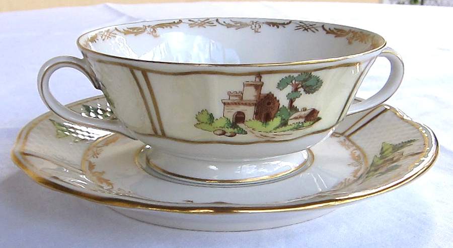 BER310 Footed Cream Soup Bowl & Saucer Set by Bernardaud-1