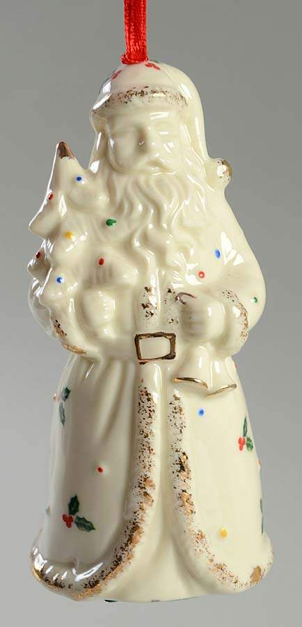 Holly (Gold Trim) Santa Musical Ornament by Baum Brothers-1