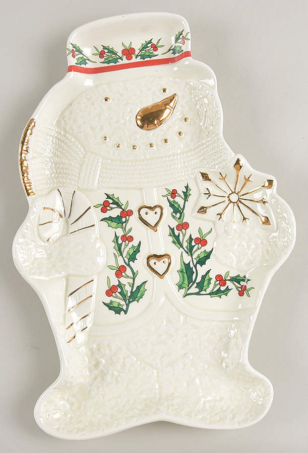 Holly (Gold Trim) Figural Serving Tray by Baum Brothers-1