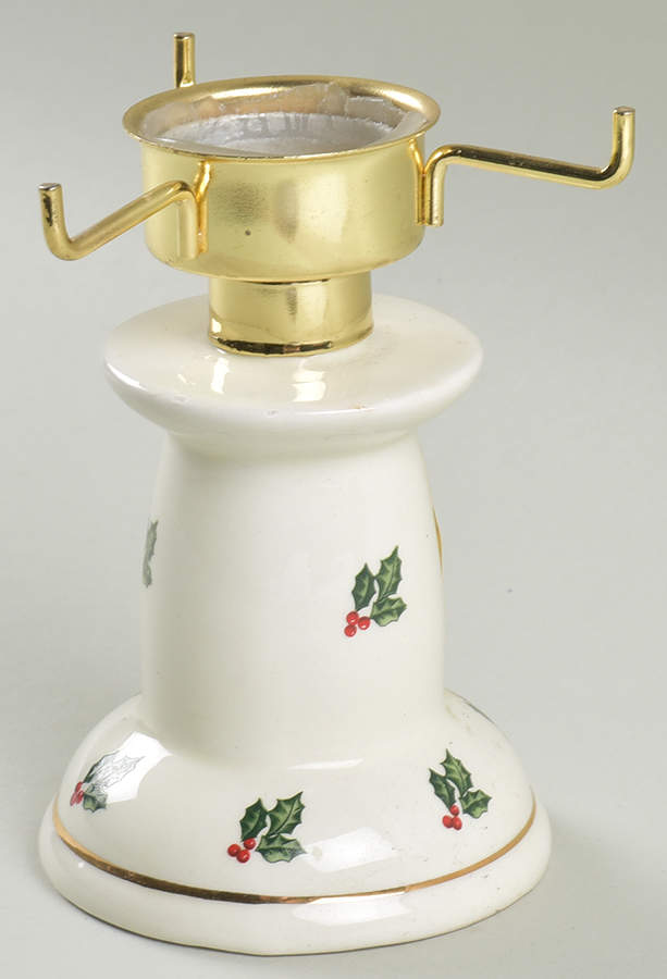 Holly (Gold Trim) Mini Hurricane Lamp Base by Baum Brothers-1