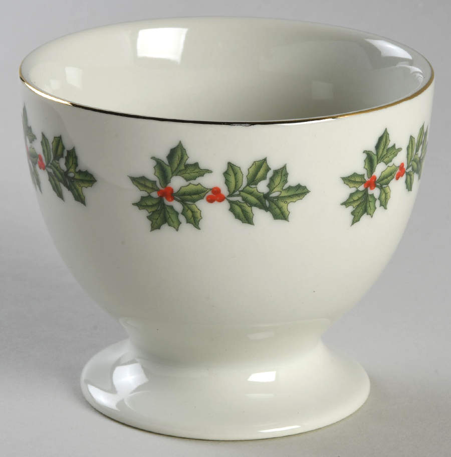 Holly (Gold Trim) Open Cheese Crock by Baum Brothers-1