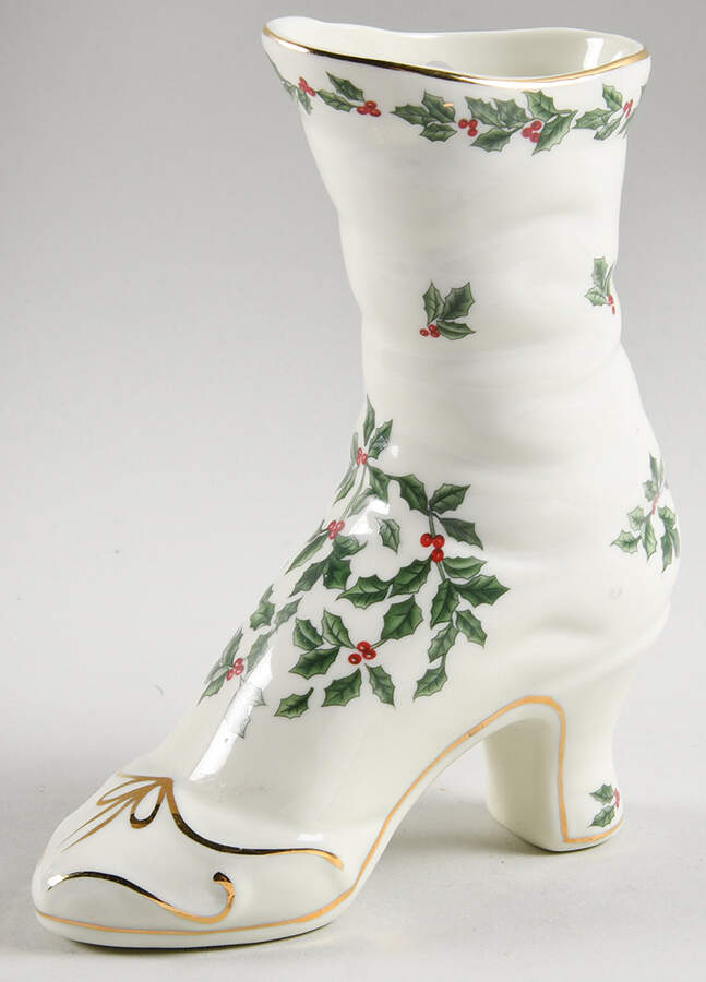 Holly (Gold Trim) Boot Vase by Baum Brothers-1