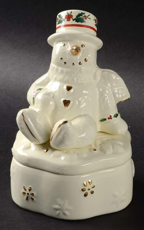 Holly (Gold Trim) Figural Candy Box & Lid by Baum Brothers-1