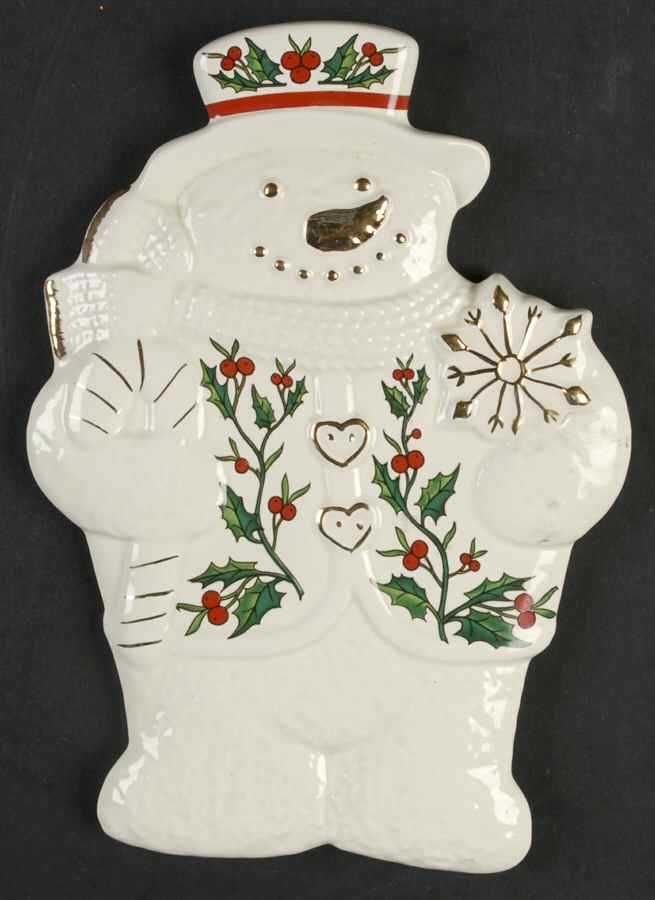 Holly (Gold Trim) Snowman Trivet by Baum Brothers-1