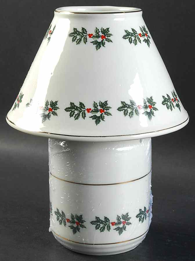 Holly (Gold Trim) Candle Lamp & Shade by Baum Brothers-1