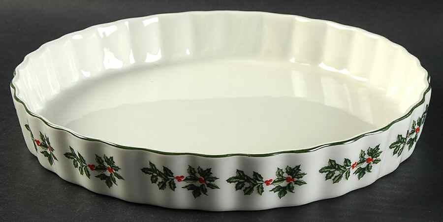 Holly (Gold Trim) 9" Quiche by Baum Brothers-1