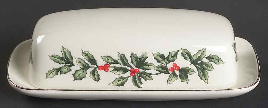 Holly (Gold Trim) 1/4 Lb Covered Butter by Baum Brothers-1