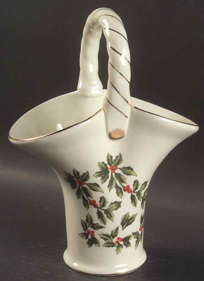 Holly (Gold Trim) Small Basket by Baum Brothers-1