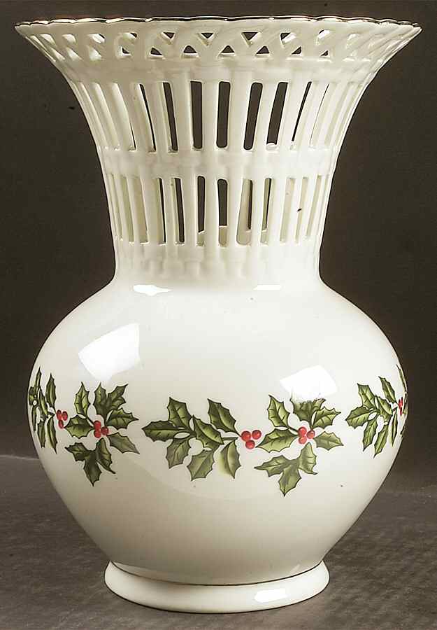 Holly (Gold Trim) 7" Vase by Baum Brothers-1