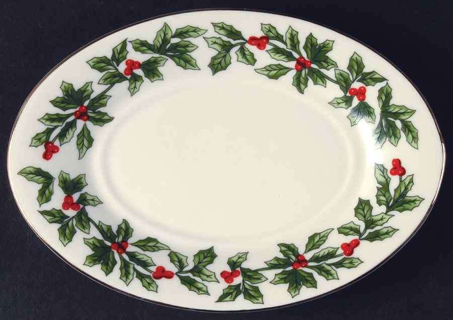 Holly (Gold Trim) Underplate for Gravy Boat by Baum Brothers-1