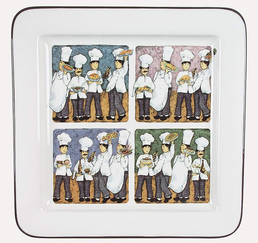 Four Chefs 14" Square Tray by Brunelli-1