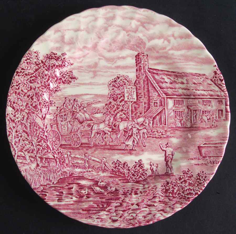 The Post House Pink (Swirl) Salad Plate by Bursley-1