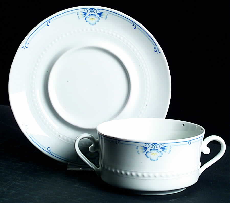 BTH127 Flat Cream Soup Bowl & Saucer Set by Bareuther & Co-1