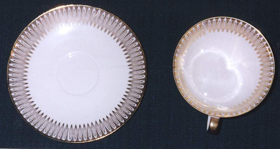 SCH834 Footed Cup & Saucer Set by Schumann - Bavaria-1