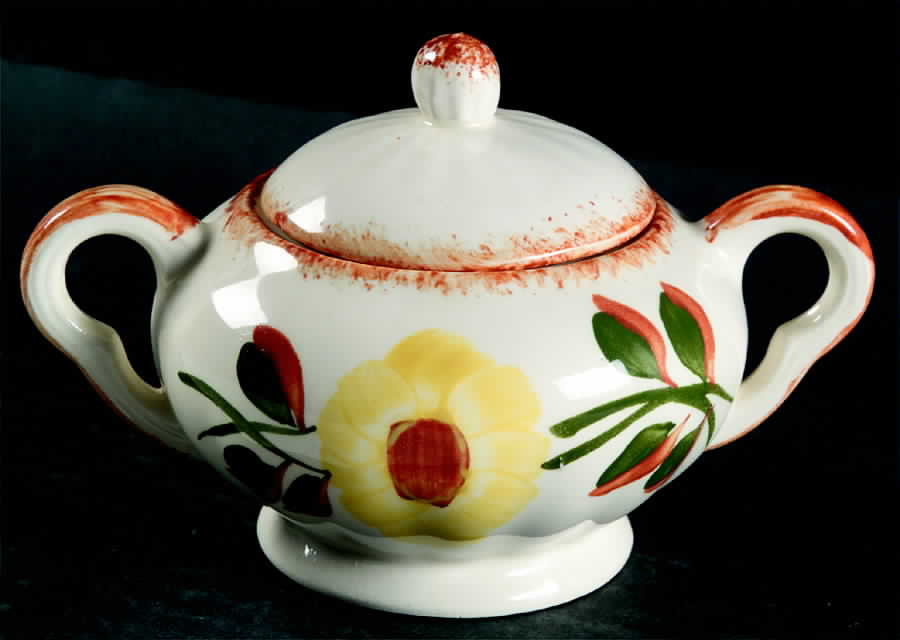 Country Road Variant Sugar Bowl & Lid by Blue Ridge Southern Pottery-1