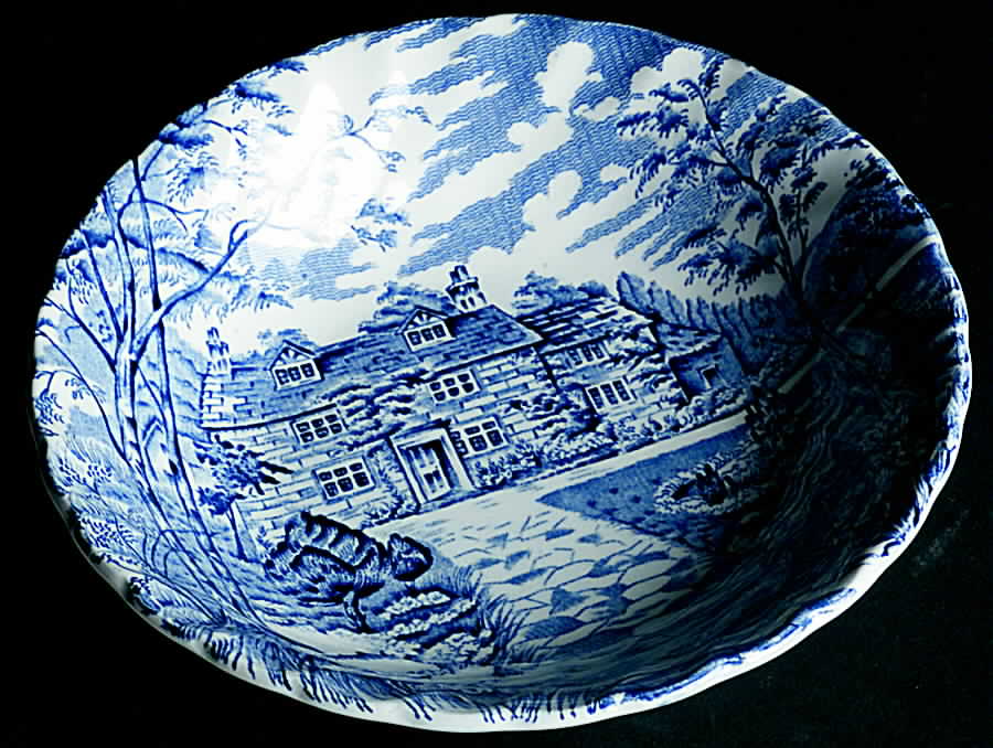 Country Cottage Blue Fruit/Dessert (Sauce) Bowl by British Anchor-1