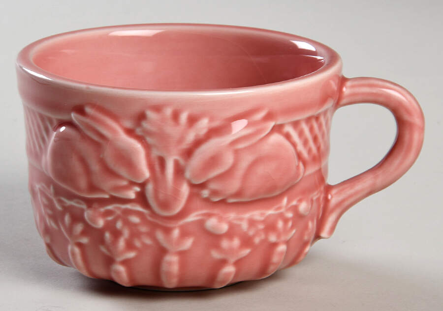 Rabbit Pink Flat Cup by Bordallo Pinheiro-1