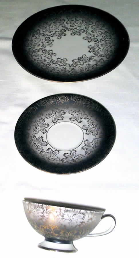 BTH134 Footed Cup & Saucer Set by Bareuther & Co-1