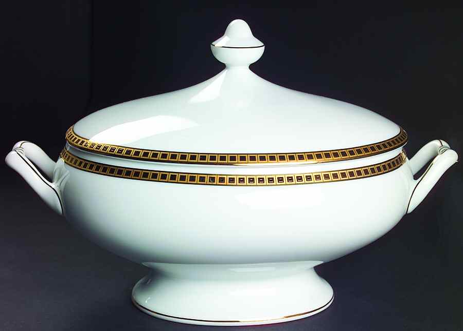Athena Gold Oval Covered Vegetable by Bernardaud-1