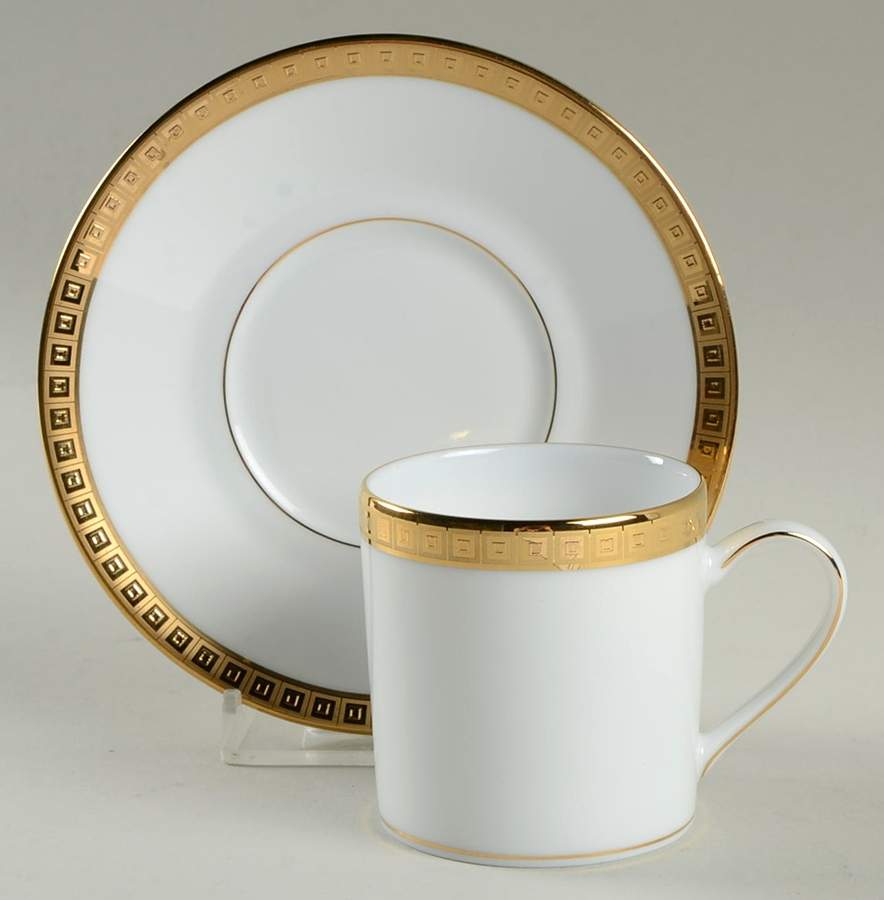 Athena Gold Flat Demitasse Cup & Saucer Set by Bernardaud-1
