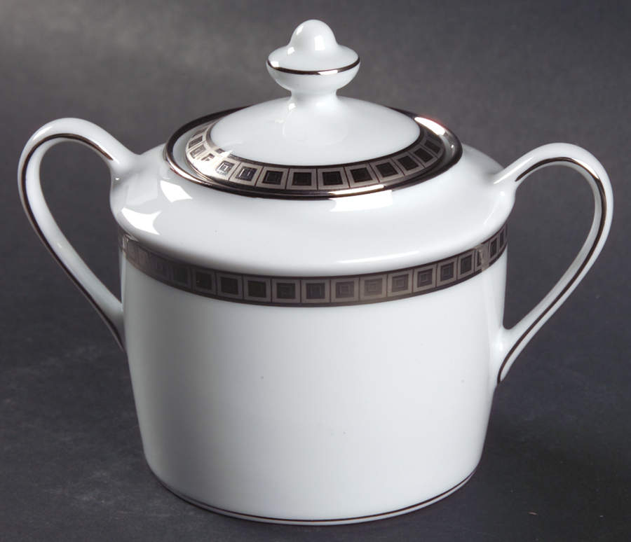 Athena Platinum Mini Sugar Bowl & Lid by Bernardaud-1