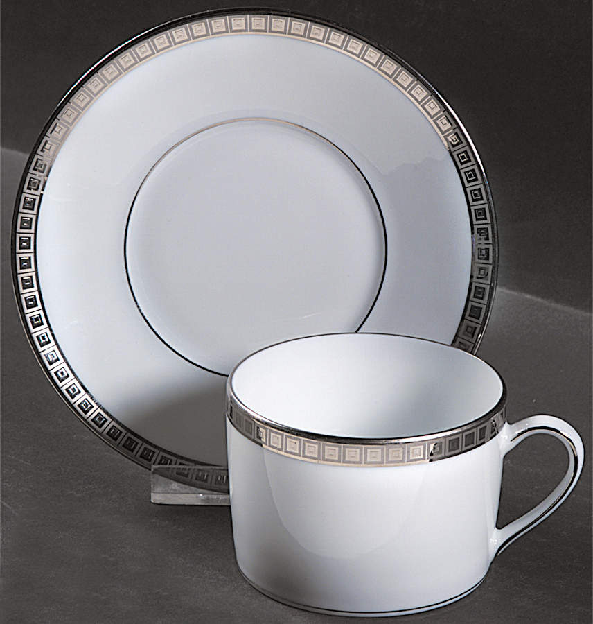 Athena Platinum Flat Cup & Saucer Set by Bernardaud-1