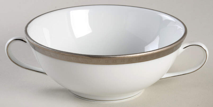 Athena Platinum Flat Cream Soup Bowl by Bernardaud-1