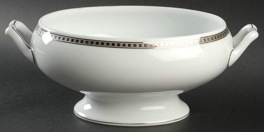Athena Platinum Oval Tureen No Lid by Bernardaud-1