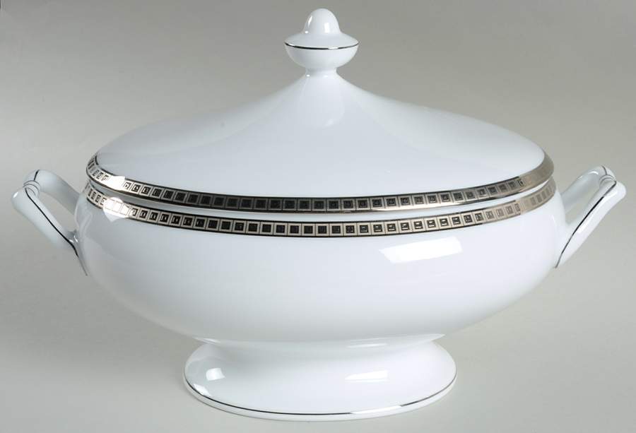 Athena Platinum Oval Covered Vegetable by Bernardaud-1