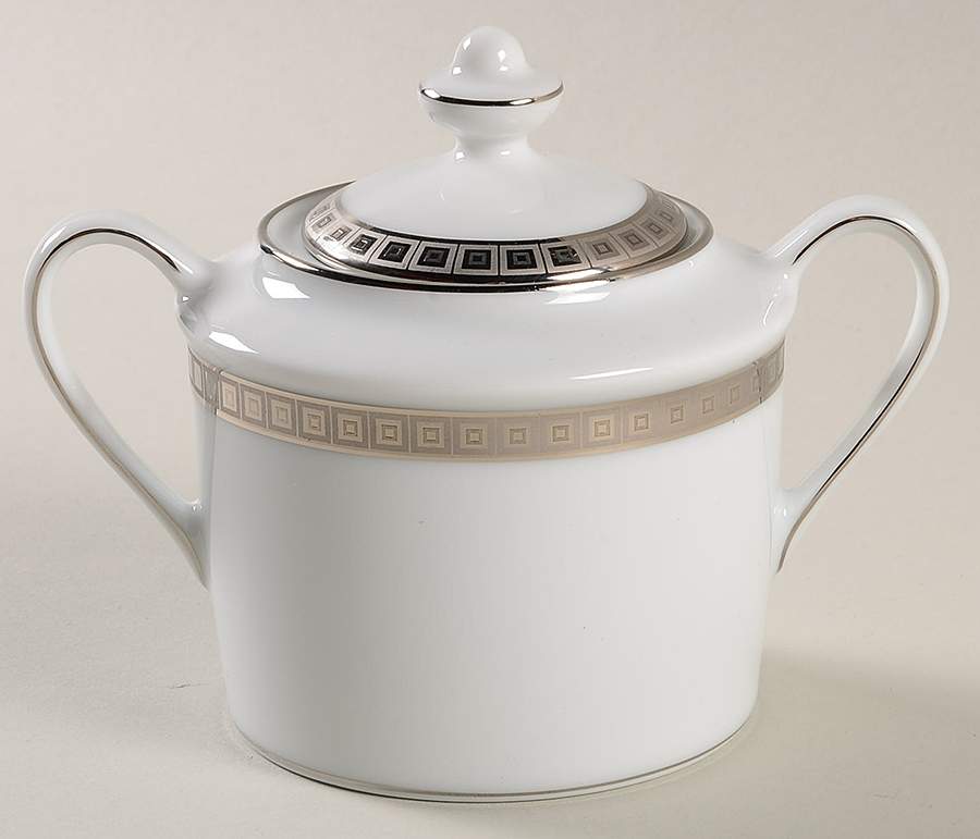 Athena Platinum Sugar Bowl & Lid by Bernardaud-1