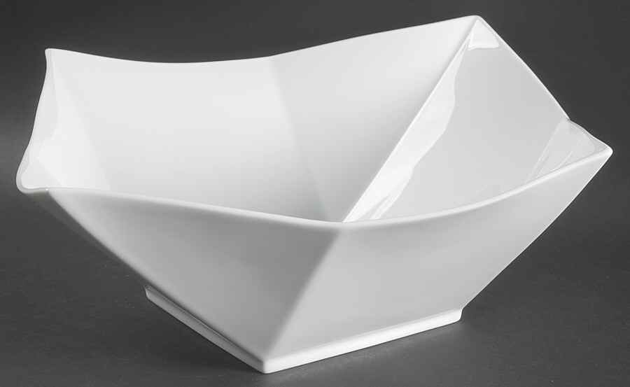 Fusion White 12" Square Bowl by Bernardaud-1
